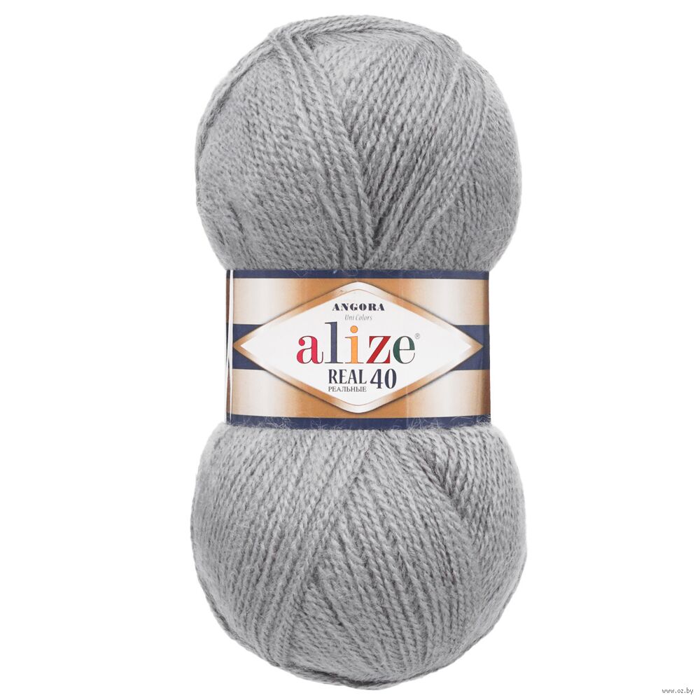 Пряжа "Angora Real 40 №87" (100 г; 430 м; средне-серый)