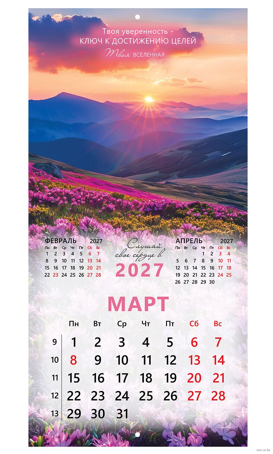 Календарь настенный на 2027 год "Вселенная" (28,5х57 см)