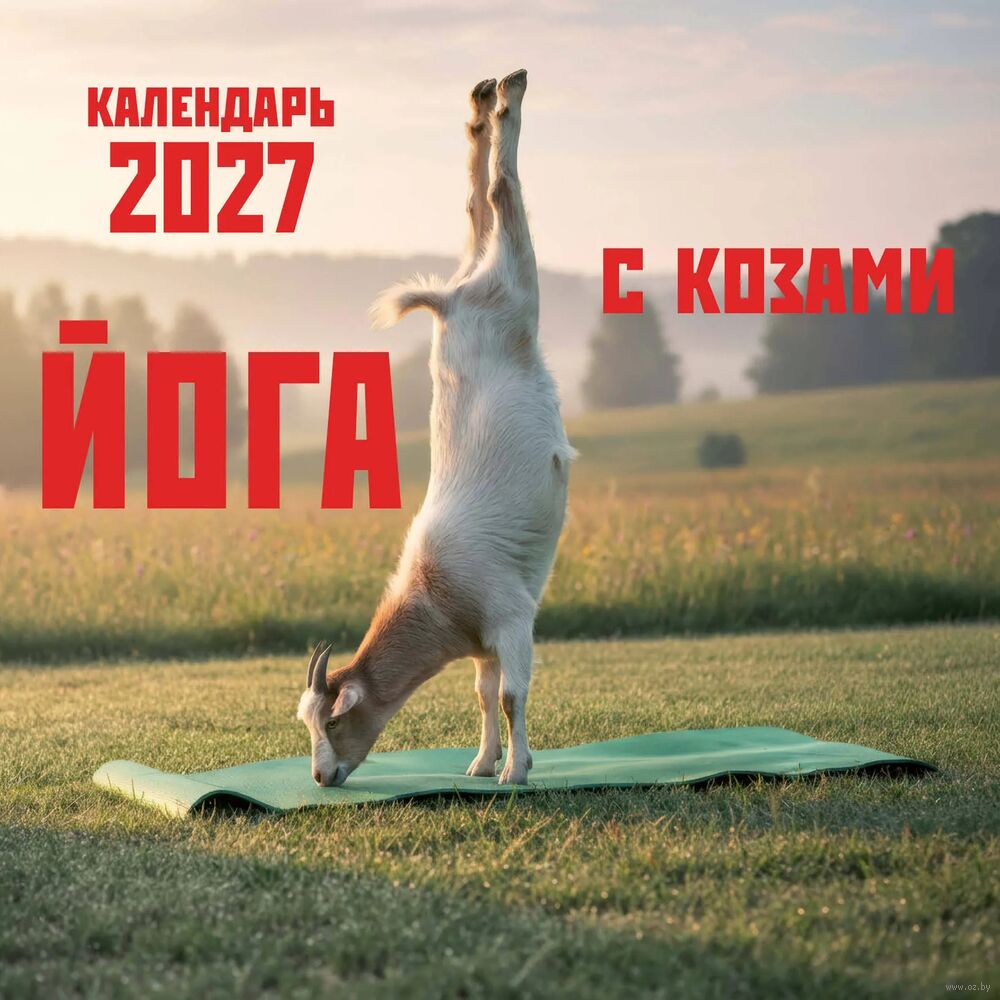 Календарь настенный на 2027 год "Йога с козами" (30х30 см)