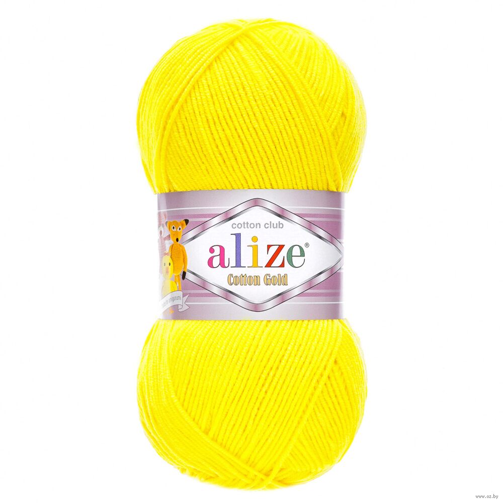 Пряжа "Cotton gold №110" (100 г; 330 м; желтый)