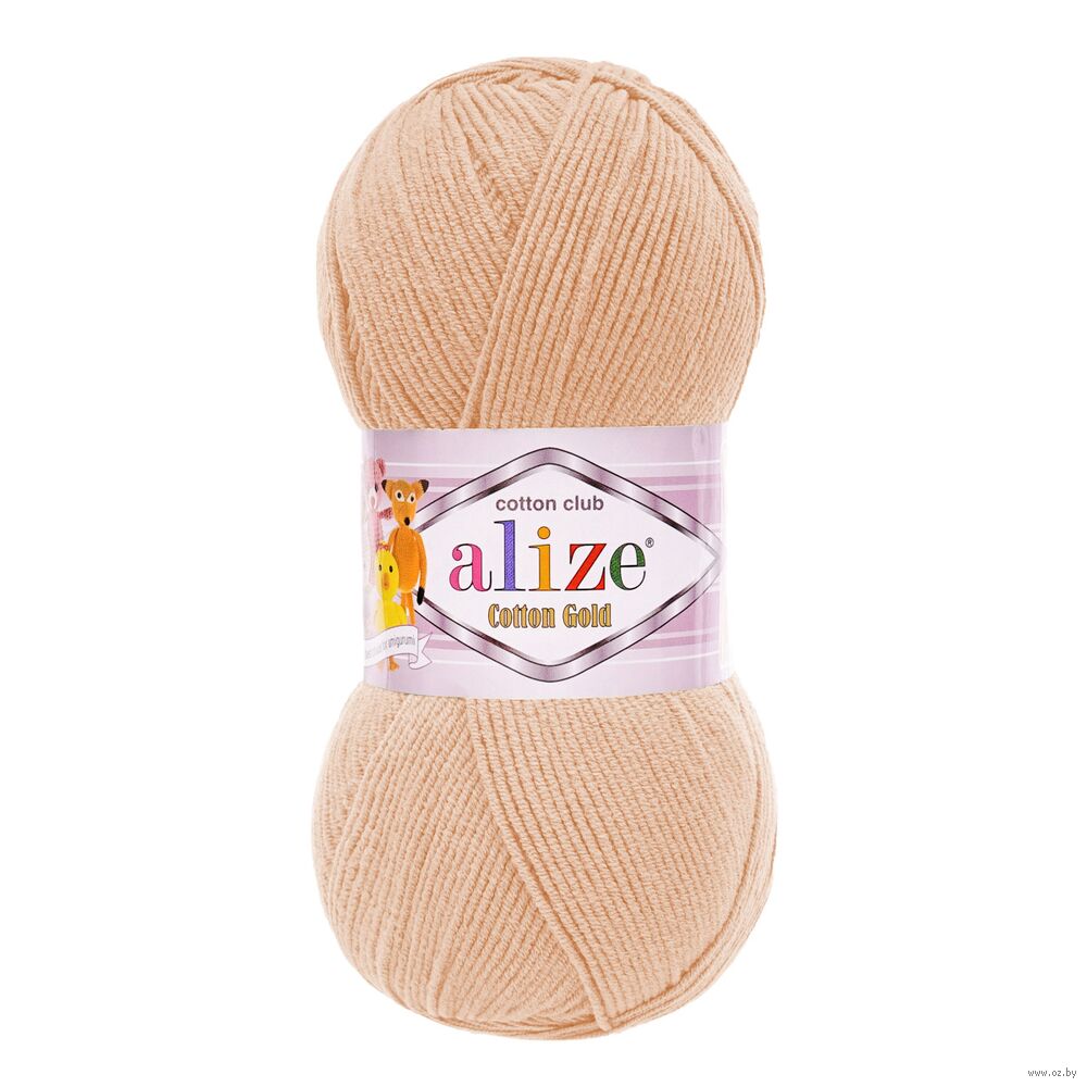 Пряжа "Cotton gold №964" (100 г; 330 м; абрикосовый крем)