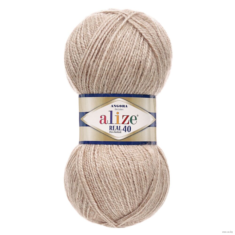 Пряжа "Angora Real 40 №152" (100 г; 430 м; бежевый меланж)