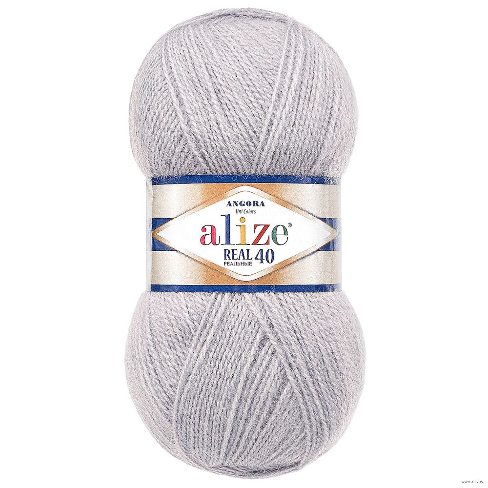 Пряжа "Angora Real 40 №21" (100 г; 430 м; серый)