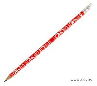Карандаш чернографитный "Grafitos Red and White" (HB; с ластиком)