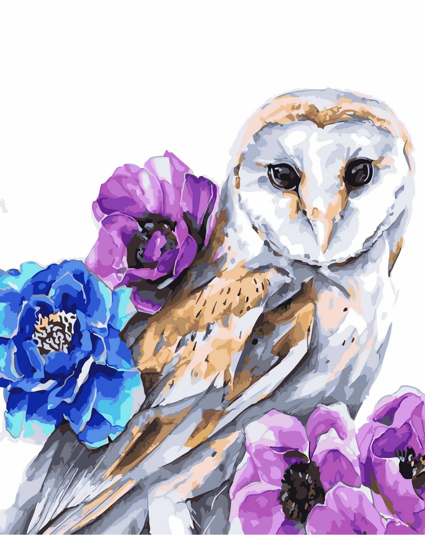 картина по номерам совушка. сова везучка вышивка алмазная. синяя сова. картины по номерам на холсте совы. алмазная живопись сова на ветке.