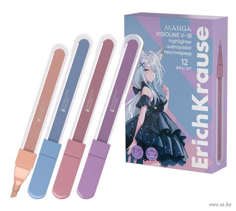 Маркер-текстовыделитель "Visioline V-18 Manga" (ассорти) — фото, картинка
