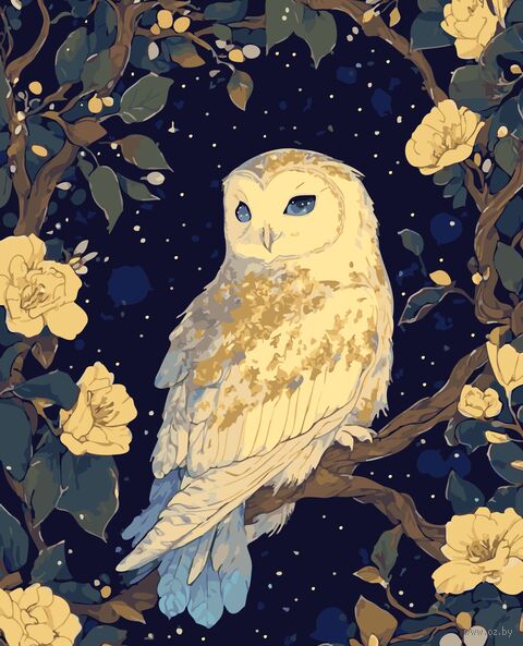 Картина по номерам с золотыми красками "Тёмно-синяя ночь" (400х500 мм) — фото, картинка