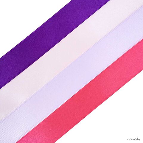 Набор декоративных лент "Розово-фиолетовый микс" (2,5 см; 23 м; 4 шт.) — фото, картинка