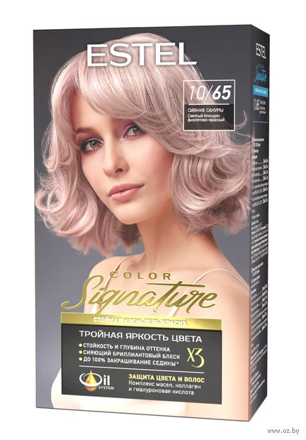 Крем-гель краска для волос "Color Signature" тон: 10/65, сияние сакуры — фото, картинка