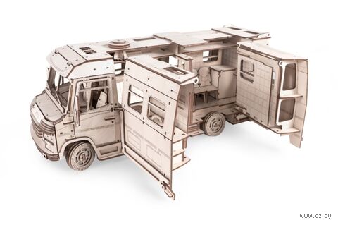 Сборная деревянная модель "Пикник. Домик для кукол на колесах" — фото, картинка