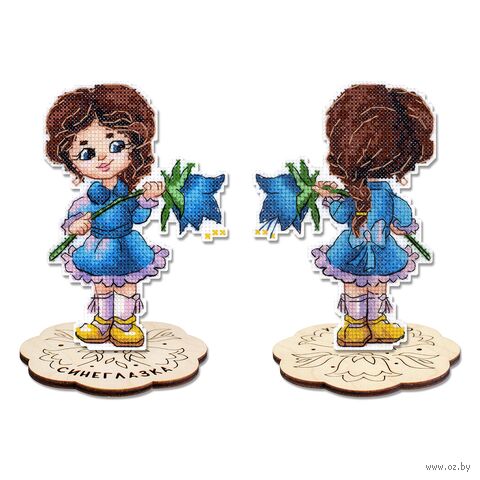 Набор для вышивания на пластиковой канве "Синеглазка с подставкой" (90х130 мм) — фото, картинка