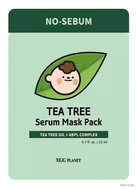 Тканевая маска для лица "Egg Planet Tea Tree serum mask pack" (22 мл) — фото, картинка