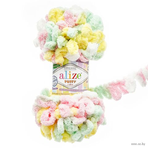 Пряжа "Puffy Color №5862" (100 г; 9 м; секционный) — фото, картинка