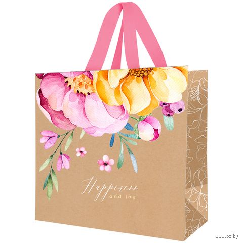 Пакет бумажный подарочный "Fleur charmant" (20х20х10 см) — фото, картинка