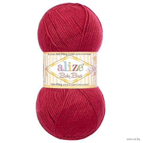 Пряжа "Baby Best №390" (100 г; 240 м; вишневый) — фото, картинка