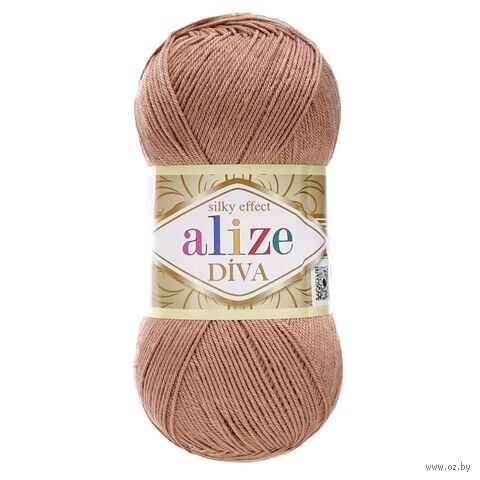 Пряжа "Diva №261" (100 г; 350 м; красно-коричневый) — фото, картинка