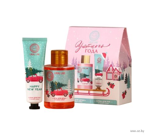 Подарочный набор "Уютного года" (гель для душа, крем для рук) — фото, картинка