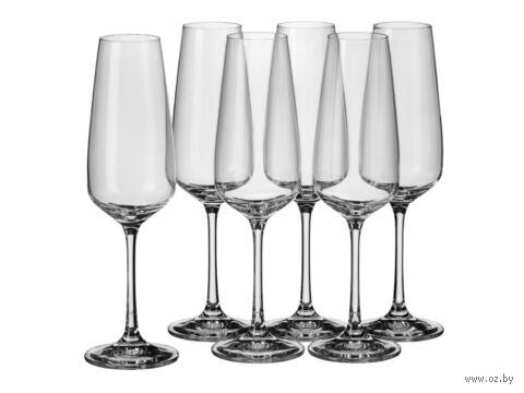 Бокал для шампанского стеклянный "Giselle" (6 шт.; 190 мл) — фото, картинка