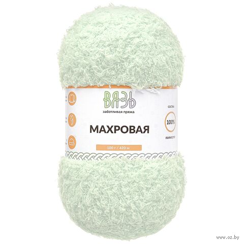 Пряжа "Махровая №404" (100 г; 420 м; ледяная мята) — фото, картинка