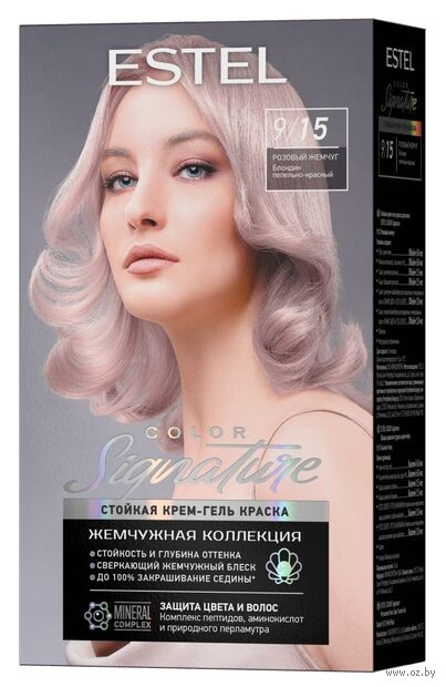 Крем-гель краска для волос "Color Signature" тон: 9.15, розовый жемчуг — фото, картинка