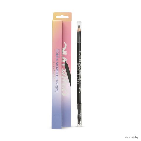 Карандаш для бровей "Delicate Eyebrow Pencil With Spiral Brus" тон: 03, серо-коричневый — фото, картинка