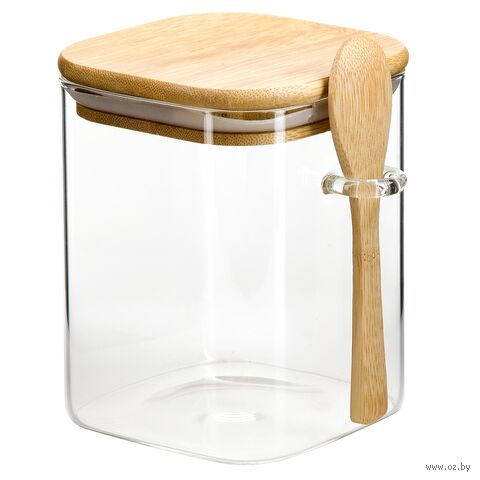 Банка для сыпучих продуктов "Glass Style" (700 мл; с ложкой) — фото, картинка