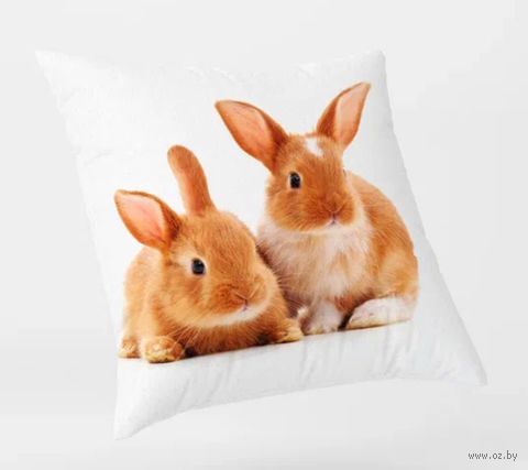 Подушка "Бургундские кролики" (30х30 см) — фото, картинка