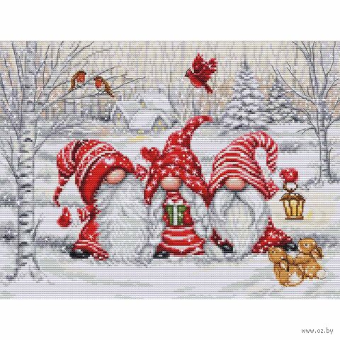 Набор для вышивания "Три гнома в лесу" (220х290 мм) — фото, картинка