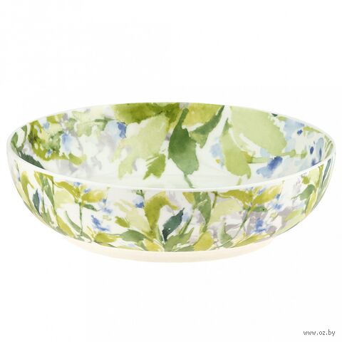 Тарелка глубокая фарфоровая "Палитра весны" (1,15 л; белый) — фото, картинка