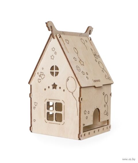 Сборная деревянная модель "Домик для конфет, чайных пакетиков" — фото, картинка