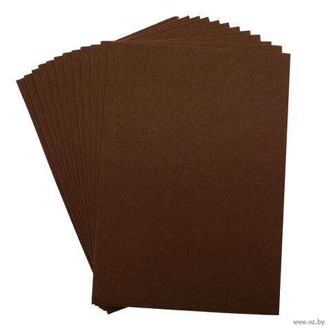Фетр листовой жесткий (20х30 см; тёмно-коричневый; 12 листов) — фото, картинка