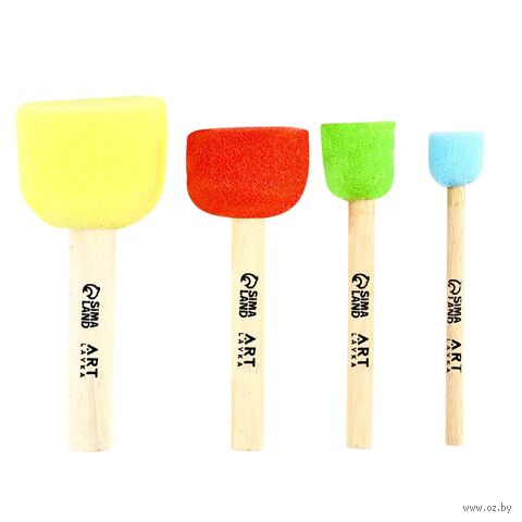 Набор кистей "Art is my Life" (поролон; 4 шт.) — фото, картинка