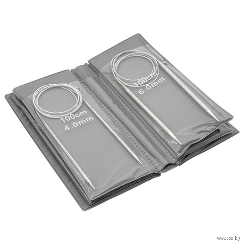 Набор круговых спиц для вязания (металл; 100 см; 8 размеров) — фото, картинка