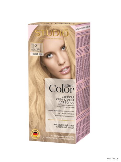Крем-краска для волос "Ultima Color" тон: 11.0, блонд очень яркий — фото, картинка