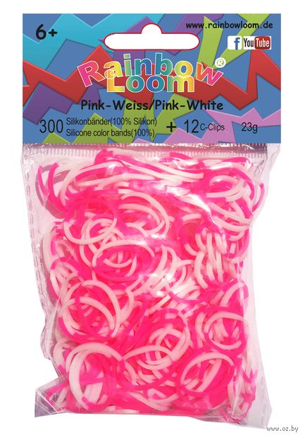 Набор резиночек для плетения "Rainbow Loom. Розово-белый" — фото, картинка