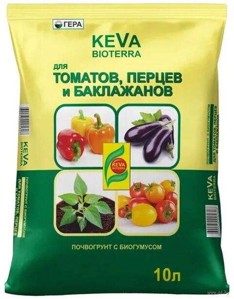 Почвогрунт "Keva Bioterra. Для томатов и перцев" (10 л) — фото, картинка
