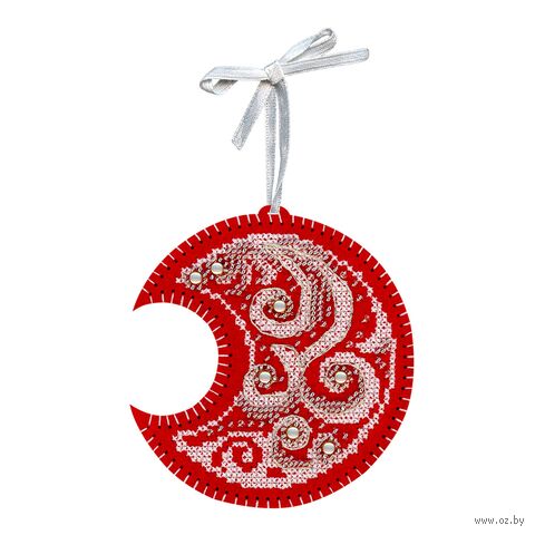 Набор для вышивания на перфорированном фетре "Морозные узоры. Луна" (100х100 мм) — фото, картинка