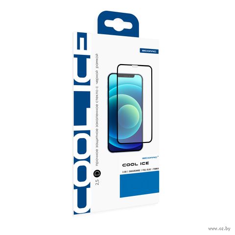 Защитное стекло Atomic Cool Ice 2.5D для Iphone 13/13 Pro/14 (чёрный) — фото, картинка