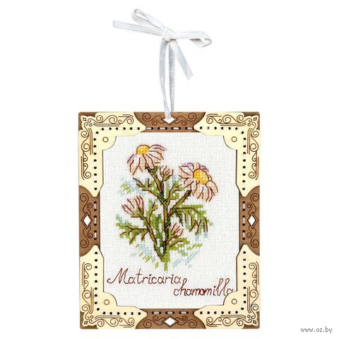 Набор для вышивания на деревянной основе "Миниатюра. Ромашка" (110х130 мм) — фото, картинка
