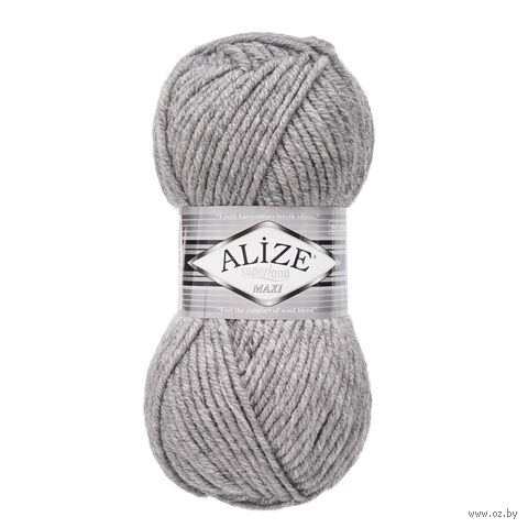 Пряжа "Superlana Maxi №21" (100 г; 100 м; серый меланж) — фото, картинка