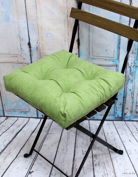 Подушка на стул "Velours" (40х40 см; фисташковая) — фото, картинка