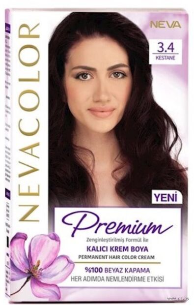 Крем-краска для волос "Nevacolor Prеmium" тон: 3.4, каштан — фото, картинка