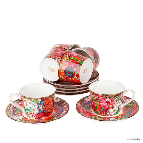 Набор чашек с блюдцами "Secret Garden" (12 предметов) — фото, картинка