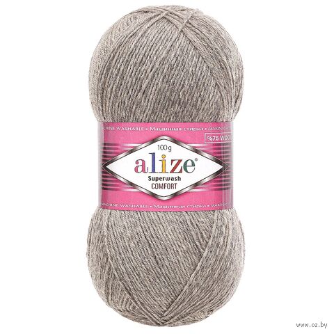 Пряжа "Superwash Comfort Socks №21" (100 г; 420 м; серый меланж) — фото, картинка