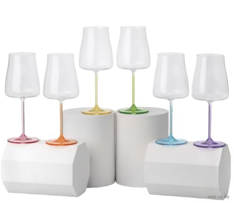 Набор бокалов для вина "Rainbow" (6 шт.; 600 мл) — фото, картинка