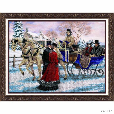 Набор для вышивания бисером "Зимняя прогулка" (280х380 мм) — фото, картинка