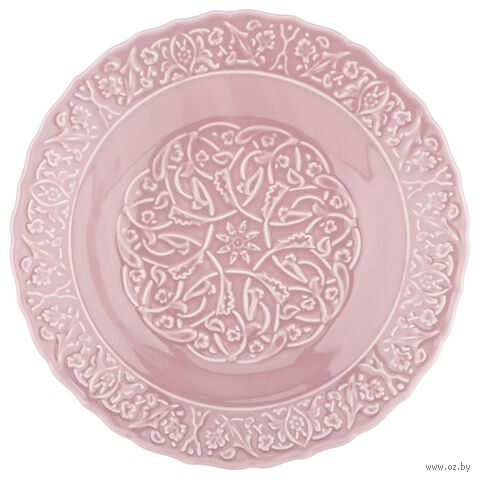 Тарелка глубокая фарфоровая "Сицилия Роза" (203 мм; пудровый) — фото, картинка
