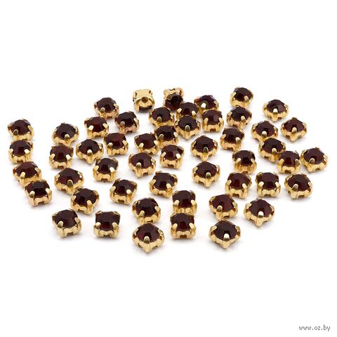 Стразы для рукоделия "Хрусталик" (4 мм; 50 шт.; красный) — фото, картинка