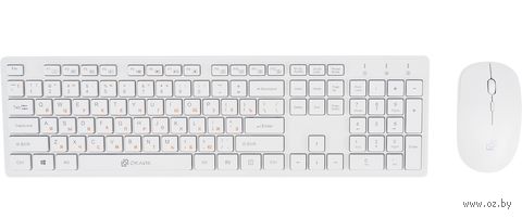 Беспроводной набор Oklick 240M (белый; мышь, клавиатура) — фото, картинка