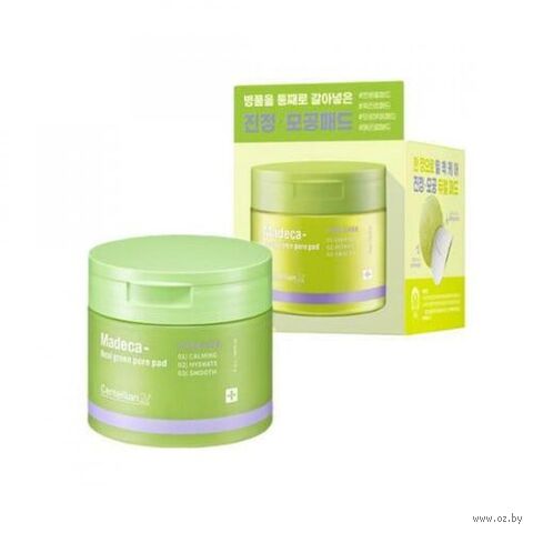 Пэды для лица успокаивающие "Madeca real green pore pad" (60 шт) — фото, картинка